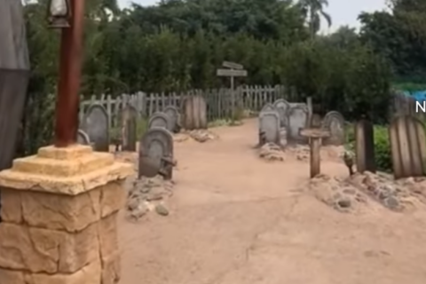 Vídeo: Parque Beto Carrero chama atenção com fumódromo com temática de cemitério